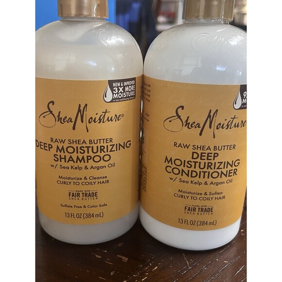 (2) Shea Moisture Deep Moisturizing Shampoo and Conditioner 13 oz - Picture 2 of 2